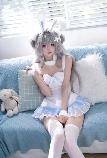 五更百鬼 - 碧藍航線 海風 睡衣兔女郎 【15P】 - COSPLAY [15P]