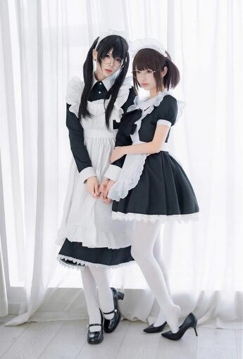 十萬珍吱伏特 x 軒蕭學姐 - 雙人女僕 【110P】 - COSPLAY [110P]